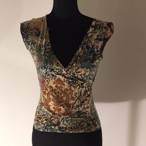 Symphony teal/brown top